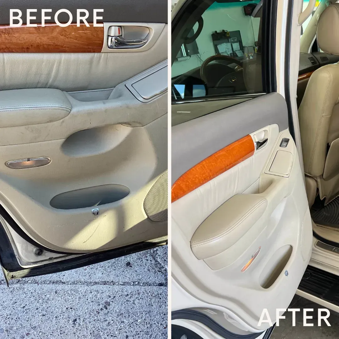 A green and white van is parked in front of a 76 gas station.