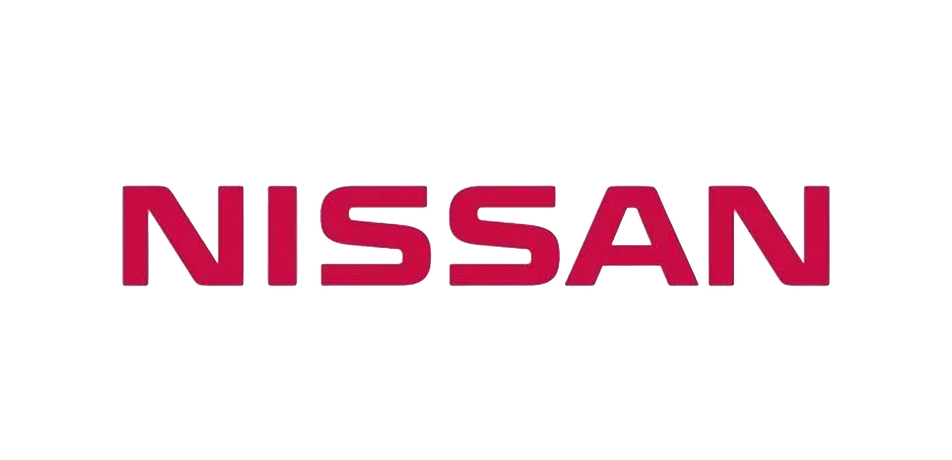 The Nissan logo in red text on a white background.