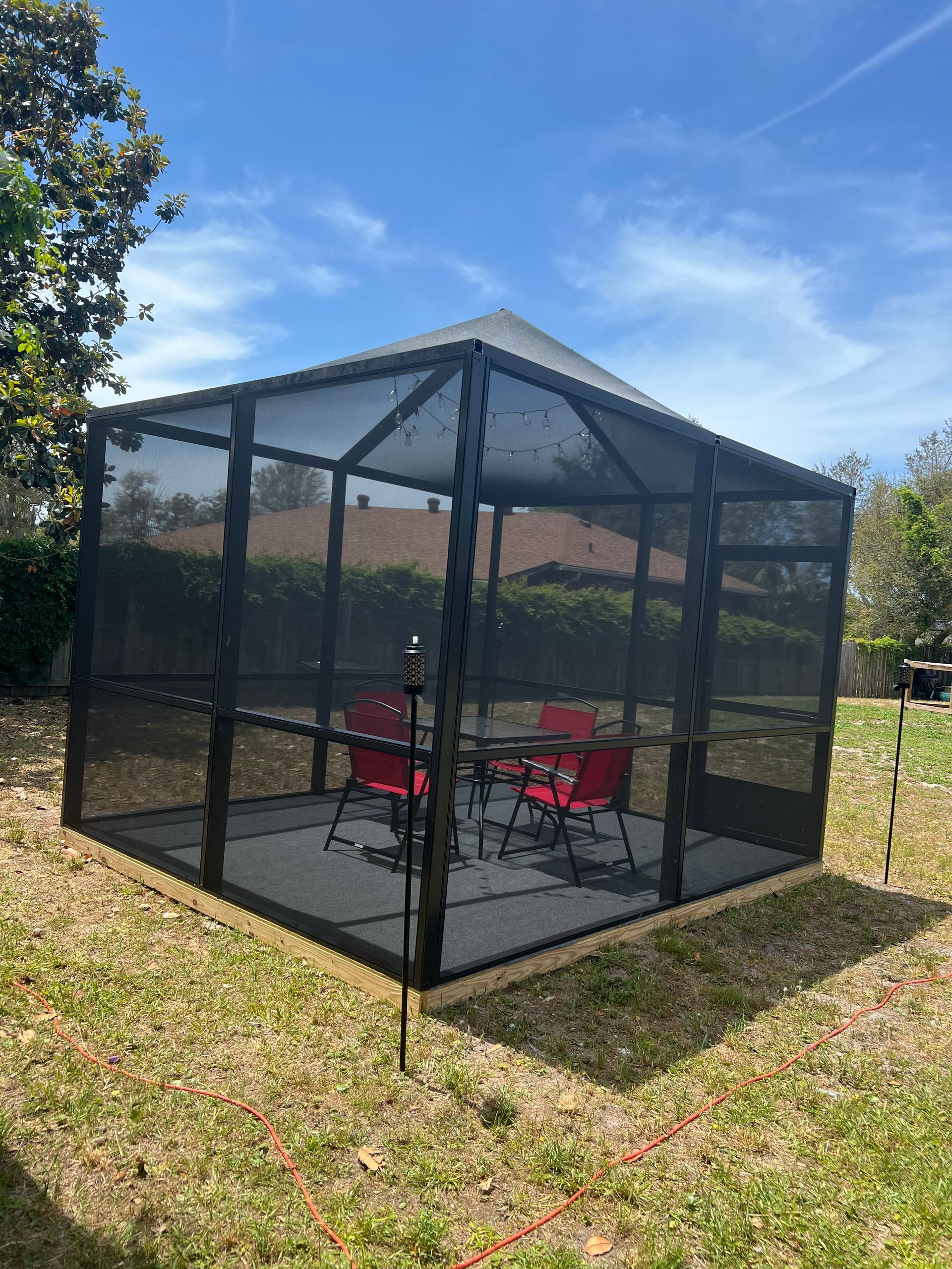The Portico - 8' x 12' Foot Portico Patio Enclosure with Screen Doors