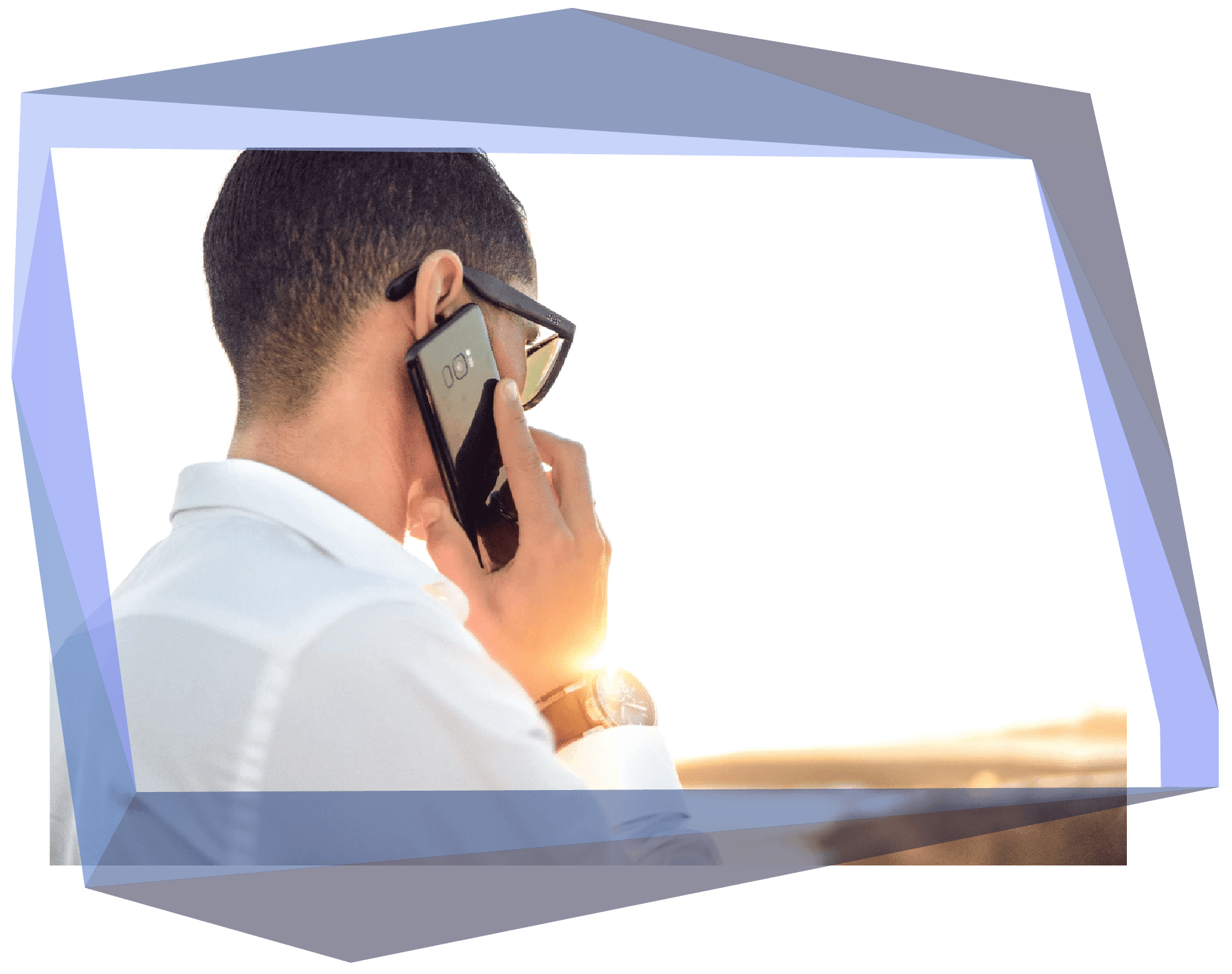 A person on a mobile phone advising clients on strategy