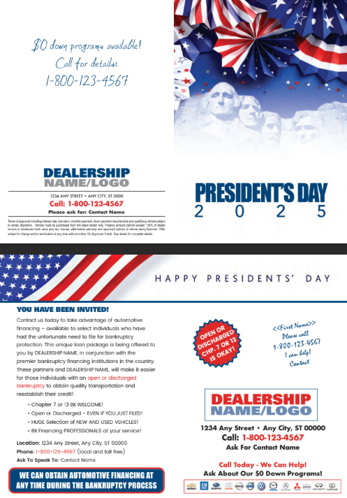 presidents day mailer