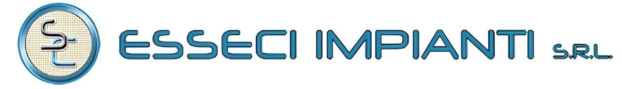 Logo per ESSECI IMPIANTI SRL Testo blu con simbolo 