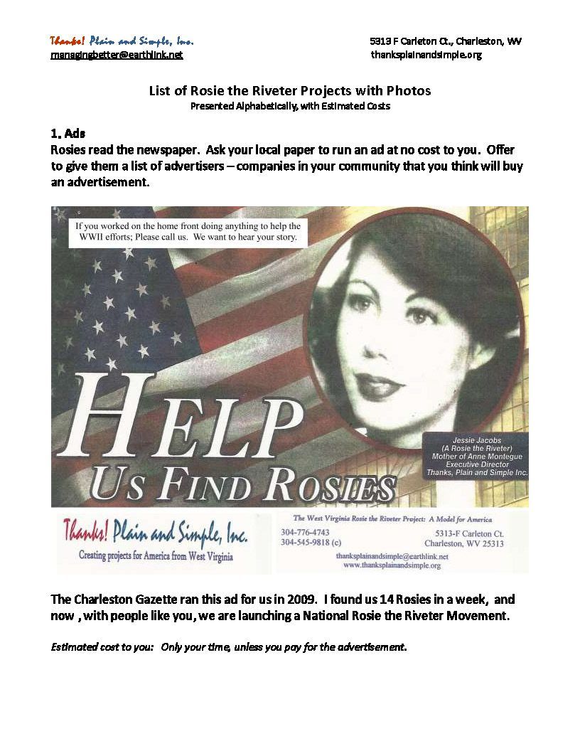 A poster that says `` help us find rosies '' with a picture of a woman and an american flag.