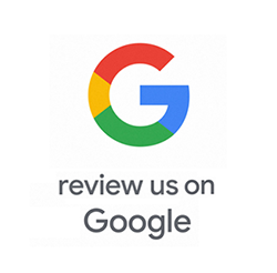 a google logo that says `` review us on google '' .