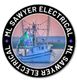 ML Sawyer Electrical logo featuring a white boat with colorful sails; text is in a black circle.