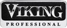 A close up of a viking professional logo on a white background.