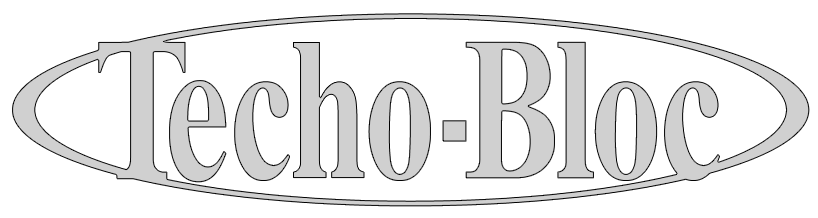 The Techo-Bloc logo: the word