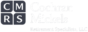Logo for Cochran Mickels Retirement Specialists, LLC. Features four connected dark squares with initials CMRS.