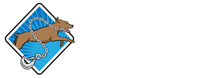 The logo for Arlo Towing and Storage LLC shows a dog running with a tow chain in it's mouth