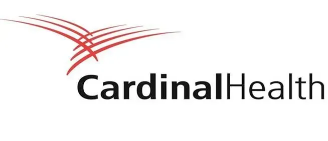 Cardinal Health logo: Red curved lines over black text.