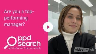 Advertisement for PPD Search, featuring a woman smiling and text asking if the viewer is a top-performing manager.