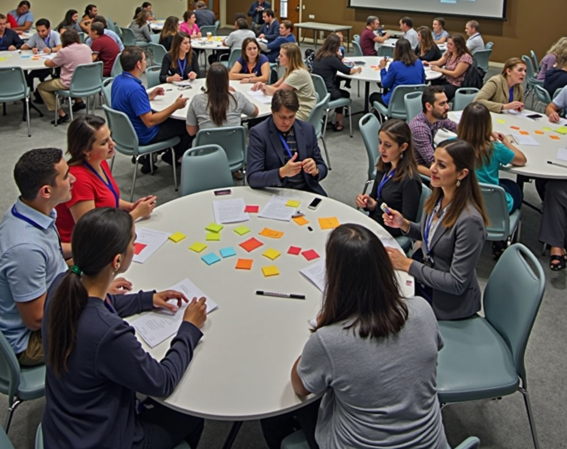 Two women are looking at a blueprint of a house.