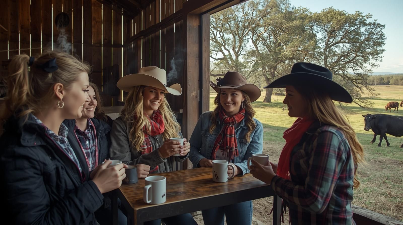 Sunset over cattle grazing; 