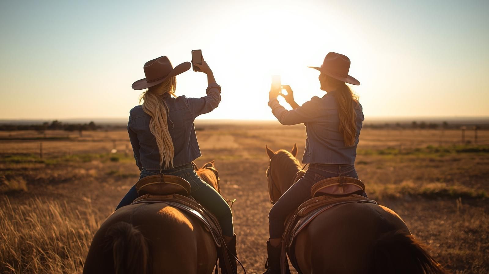 Five women smiling, posing behind illuminated
