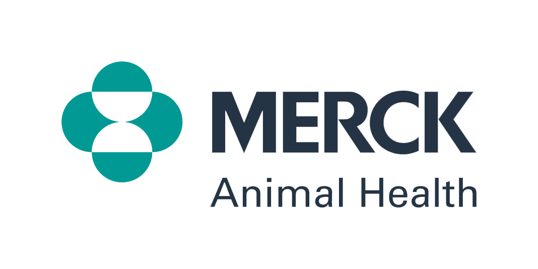 Merck Animal Health logo: Green and white flower symbol next to the word MERCK in dark blue text.