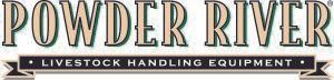 Powder River Livestock Handling Equipment logo. Text in beige with a dark bar below.