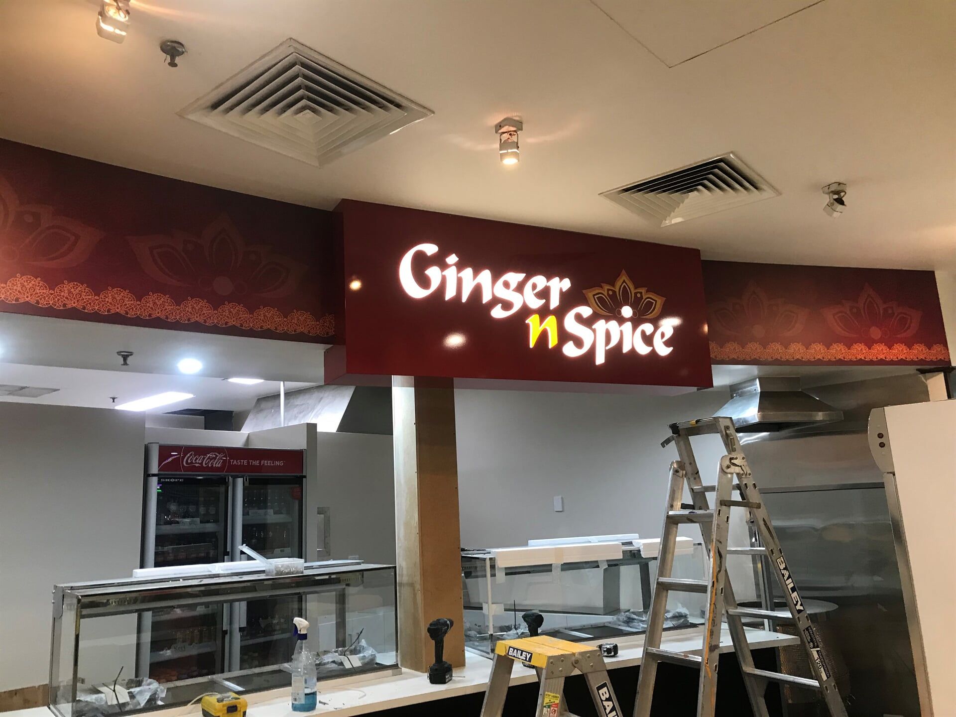 A Restaurant With a Sign That Says Ginger and Spice — Bluey's Signs in Ciccone, NT