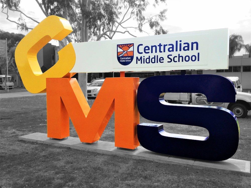 A Large Sign for Centralian Middle School — Bluey's Signs in Ciccone, NT