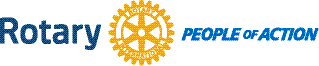A logo for the rotary club that says people of action