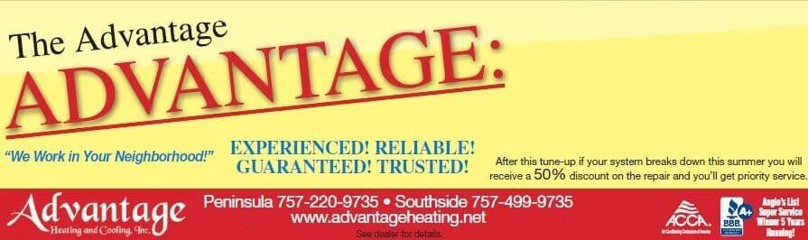 Promotions - Virginia Beach, VA - Advantage Heating & Cooling Inc.