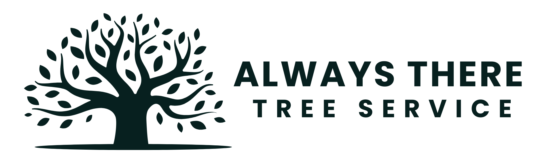 The logo for always there tree service shows a tree with leaves.