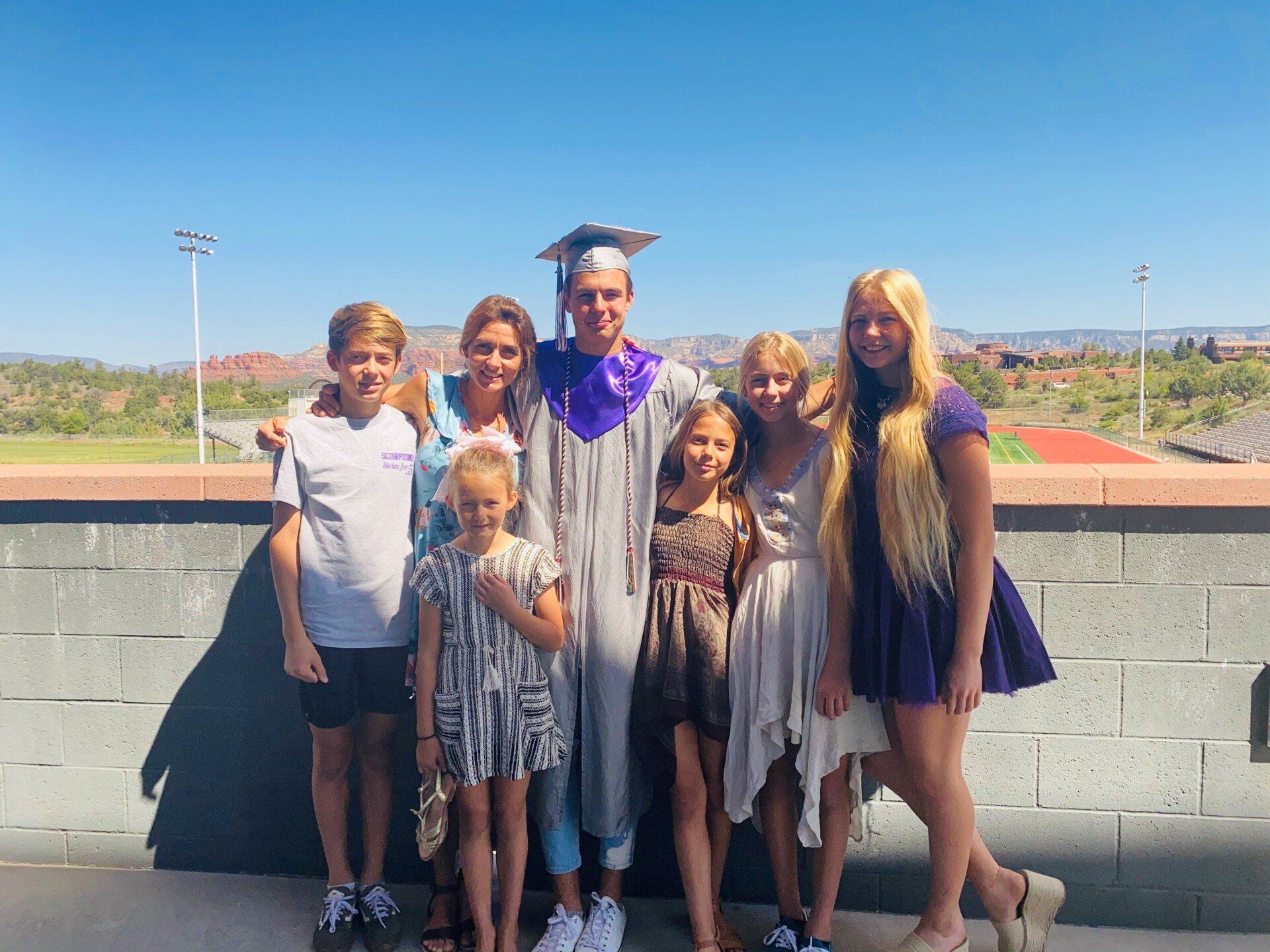 Christian Welch and his family at his graduation from Red Rock High School.