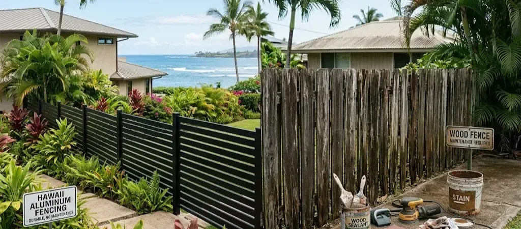 Aluminum vs wood fencing Hawaii comparison
