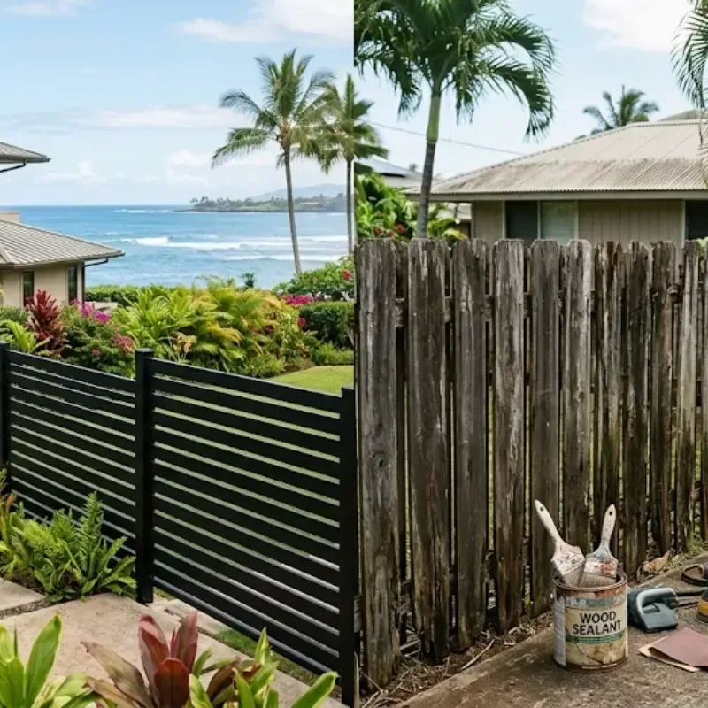 Aluminum vs wood fencing Hawaii comparison