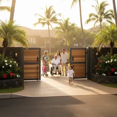 Hawaii multi-generational home entry gate
