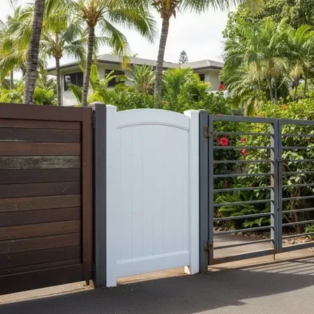 Oahu durable wood vinyl metal gates