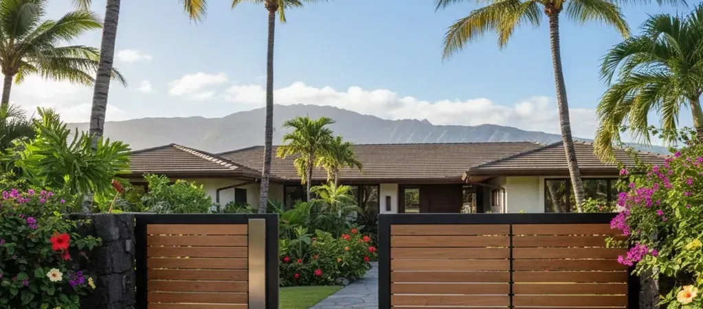 Oahu modern gate residential home design