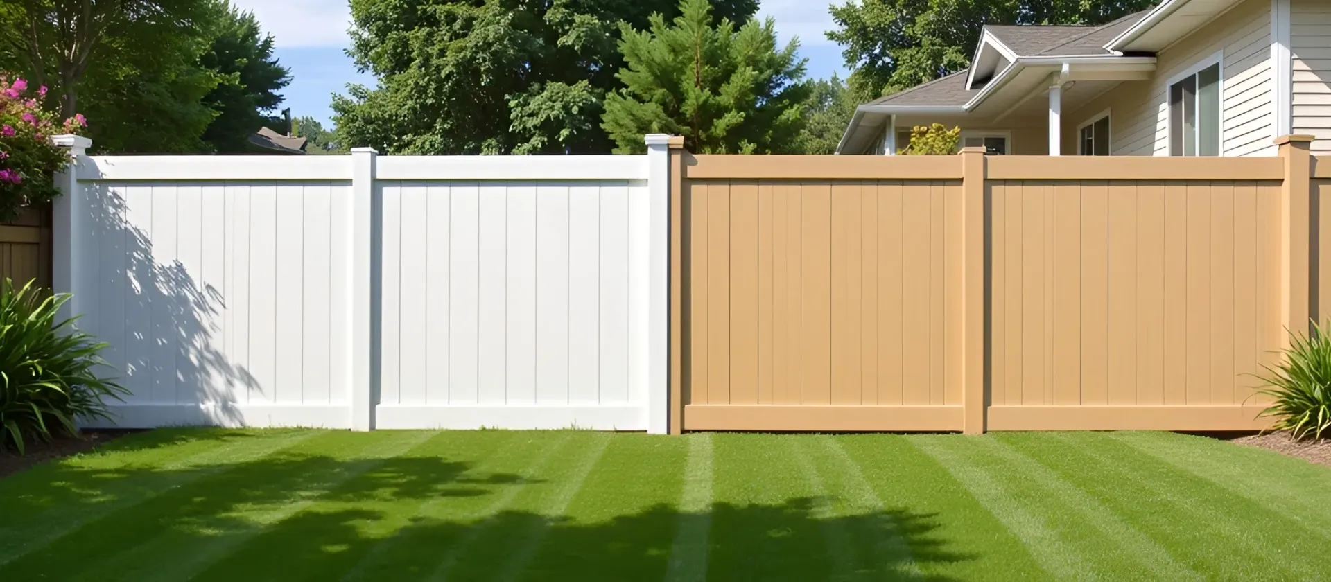Oahu white vs tan vinyl fence