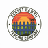Logo for Sunset Hawaii Fencing Company: a sunset scene behind a blue picket fence, inside a circular frame.