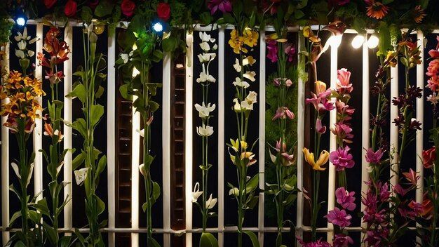 Solar light in a white fence