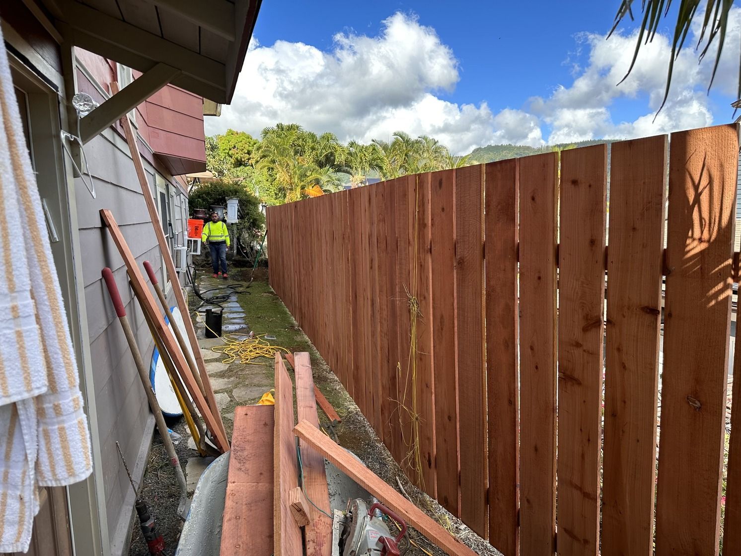 wooden fence Hawaii freshly completed