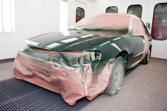 Collision Services—A car getting a brand new paint in Delran, NJ