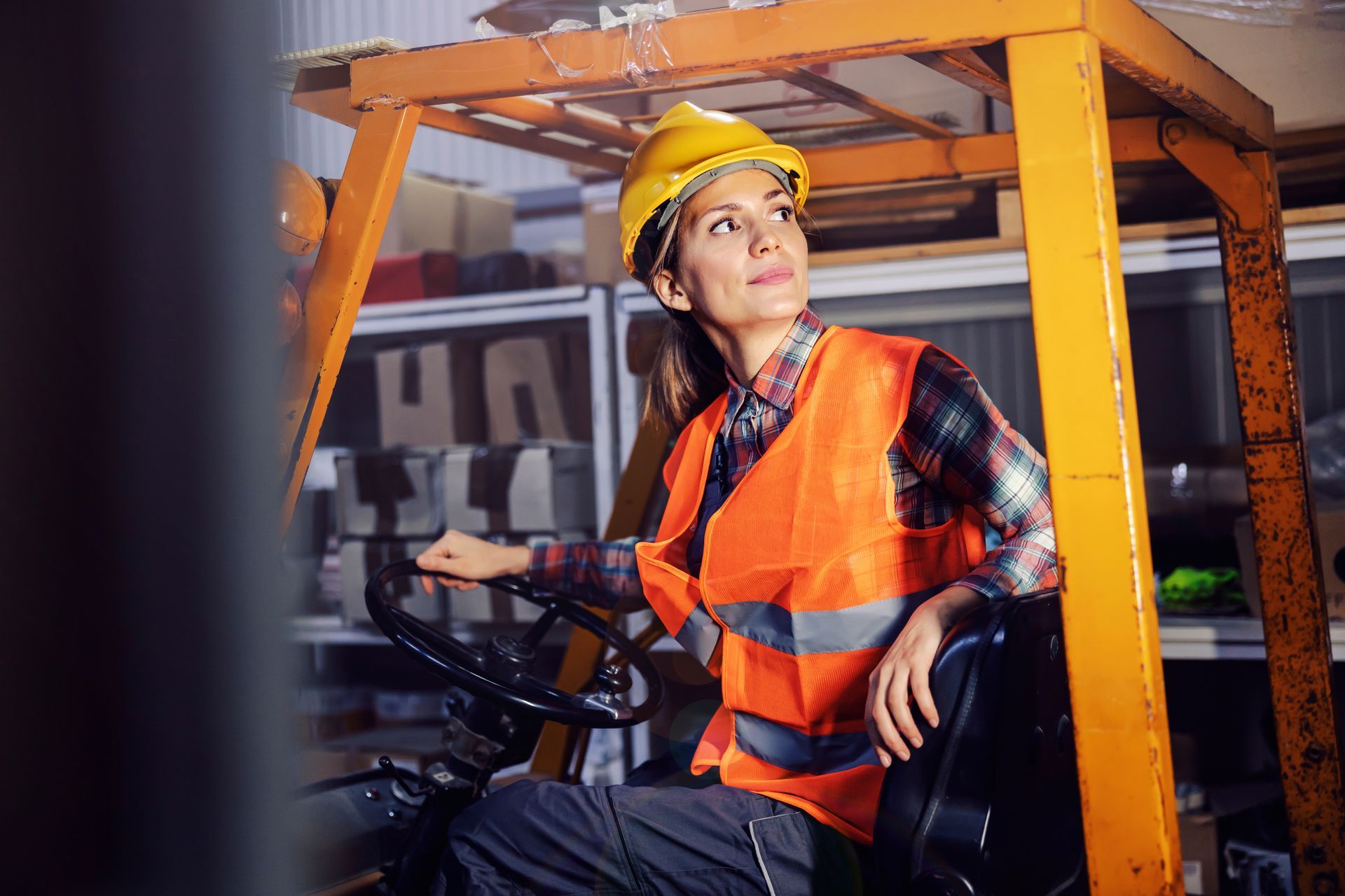Woman In A Forklift