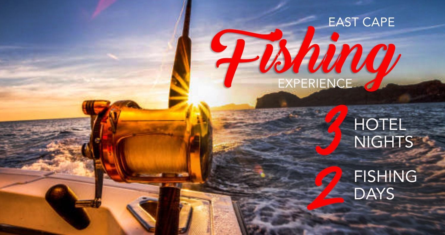 Uma experiência de pesca em East Cape inclui noites de hotel e dias de pesca.