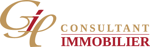 Un logo pour une entreprise appelée gp consultant immobilier