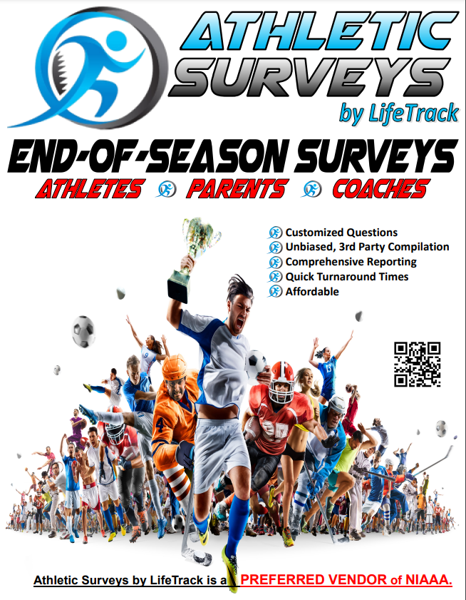 Promotional graphic for Athletic Surveys by LifeTrack