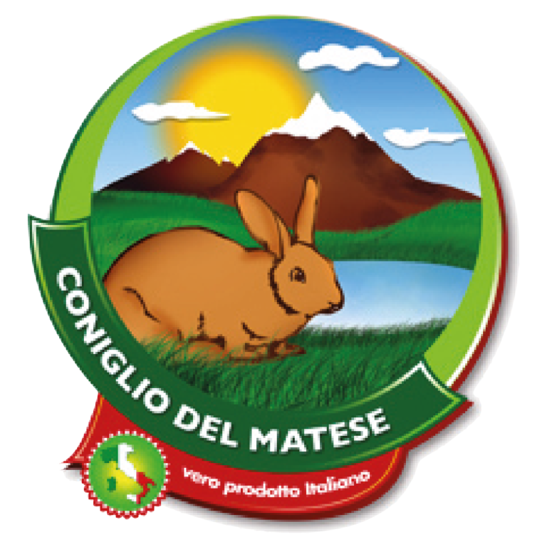 Un logo per il coniglio del matese con sopra un coniglio
