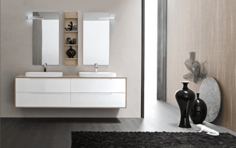 due lavabo con cassettiera