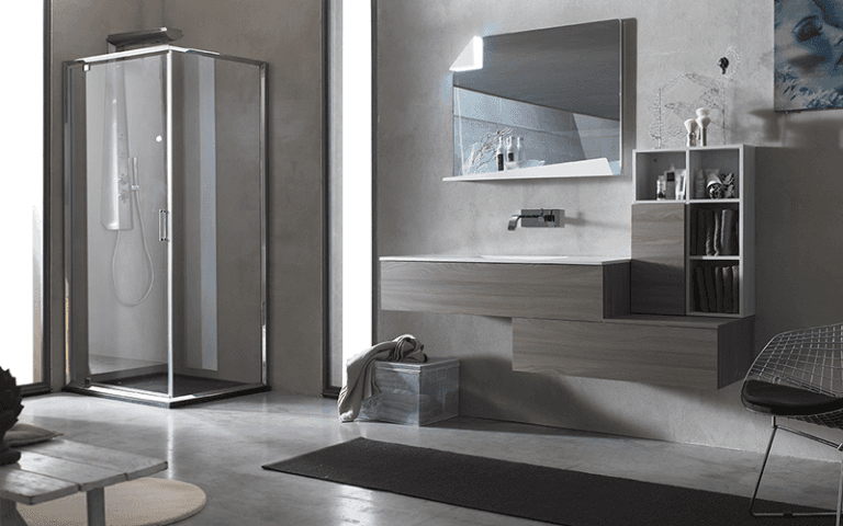 bagno con arredamento minimal
