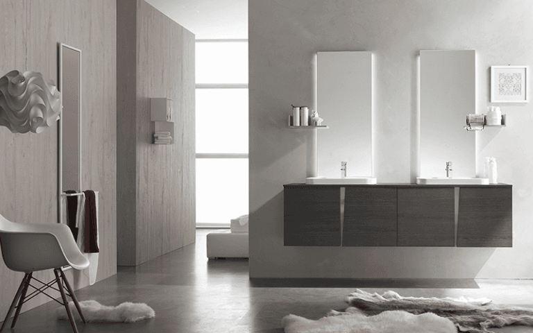 bagno con mobili moderni