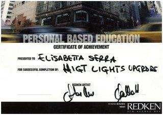 certificato corso redken highlights upgrade
