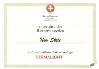 certificato corso tecnologia dermalight