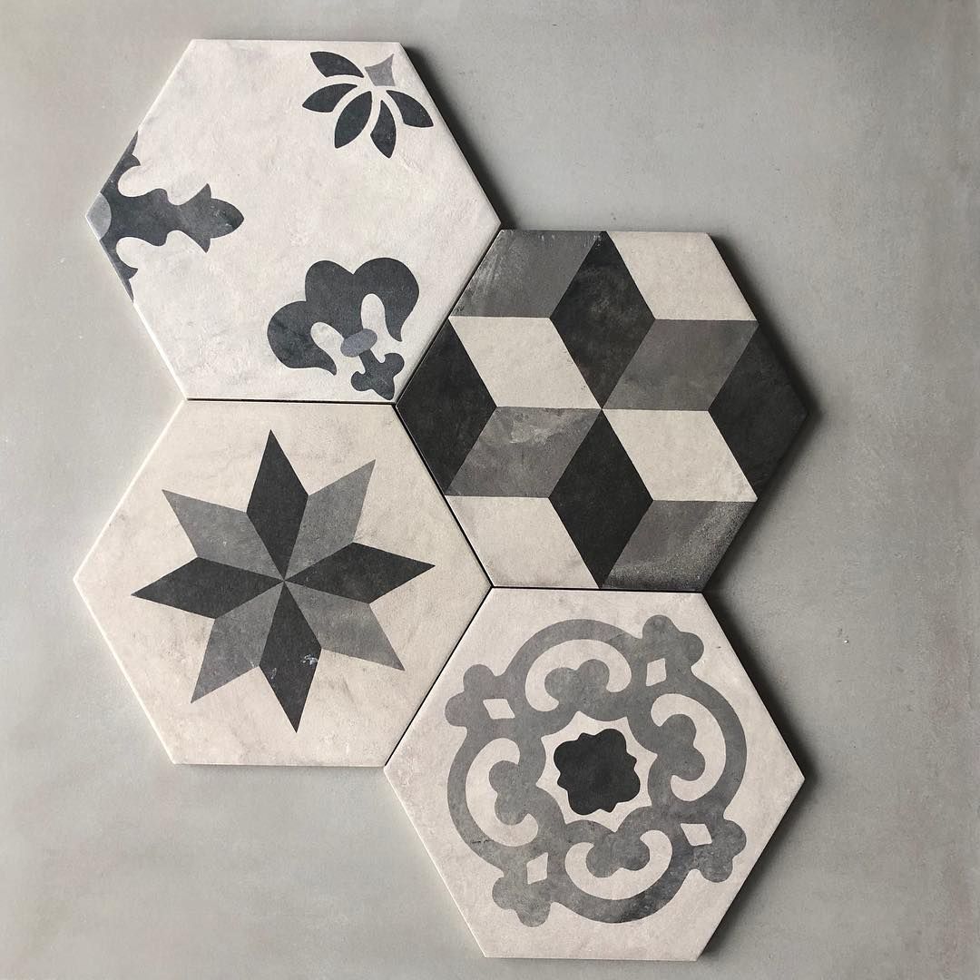 A Set of Hexagonal Tiles With Different Designs on Them — Dean Gray Tiling in Burleigh, QLD
