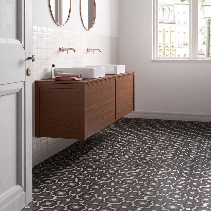 A Bathroom With Two Sinks and Two Mirrors on the Wall — Dean Gray Tiling in Pottsville, NSW