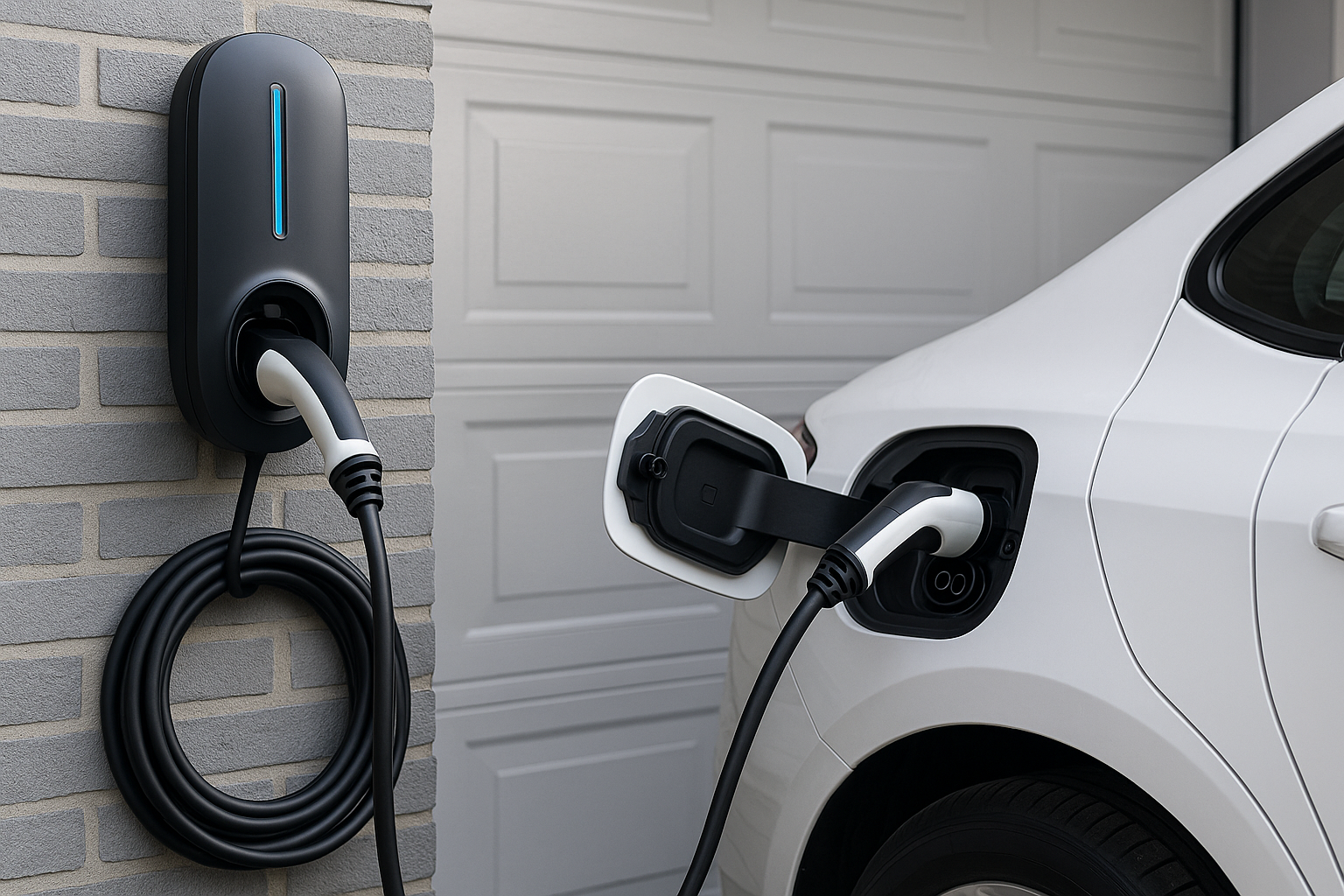 EV charger installation in Milton garage by Alpha Electric