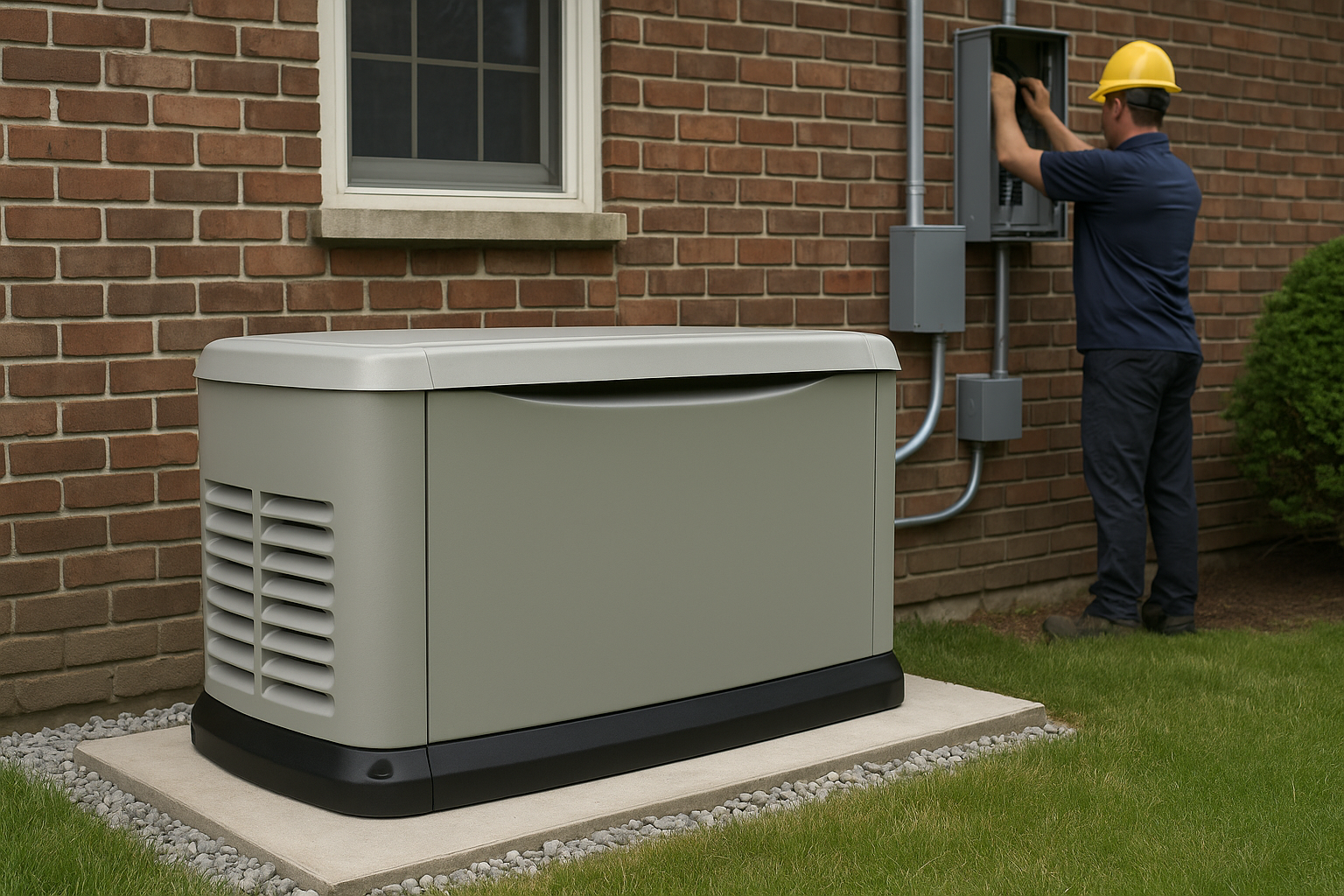 Alpha Electric is installing a standby generator outside a Milton home for reliable backup power